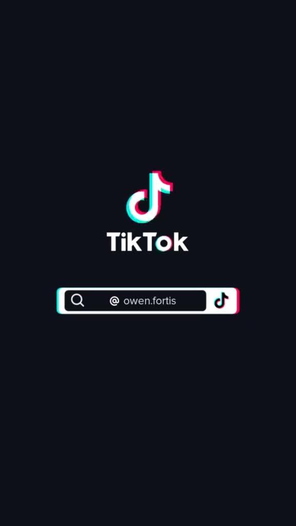 Чёрный экран с логотипом TikTok и строкой поиска - заставка, которую платформа добавляет к скачанной копии ролика